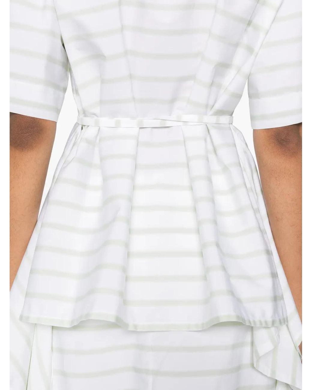 Plan C White Striped Poplin Shirt