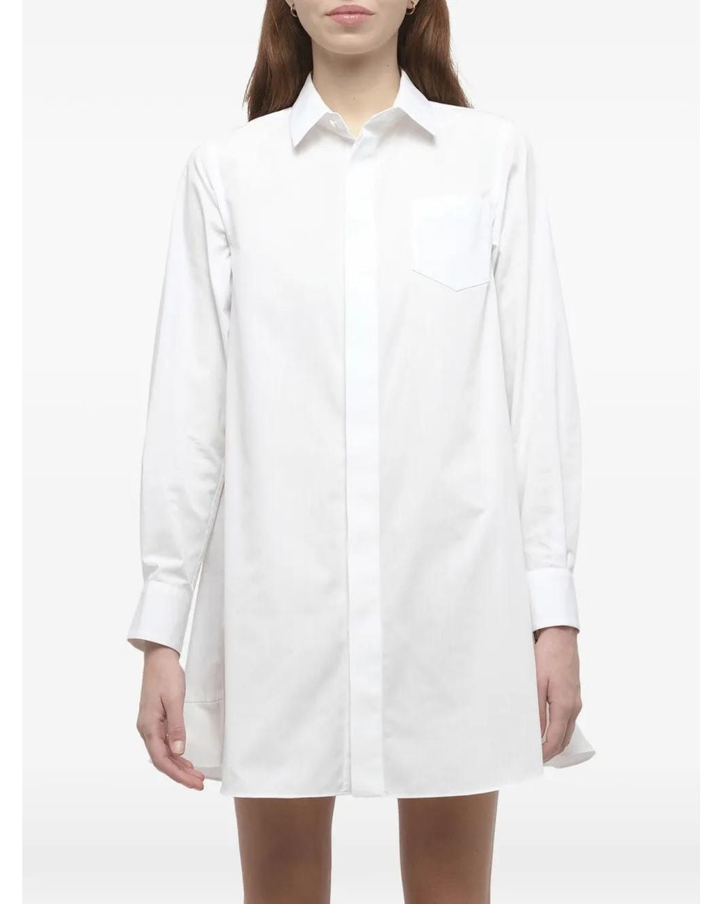 Sacai White Frill-Detail Mini Dress