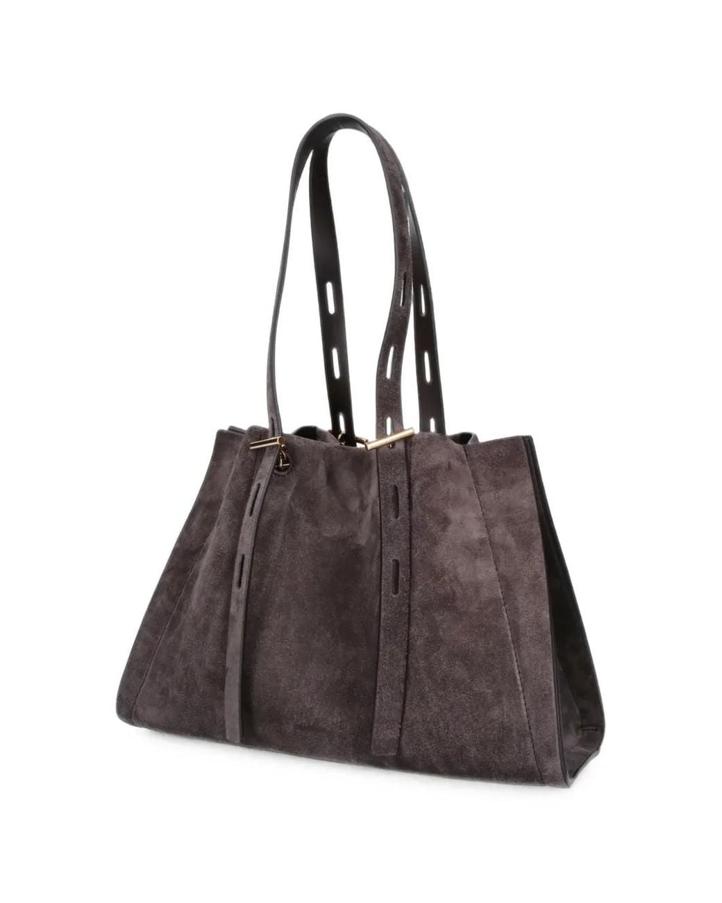 MINOBOSSI Brown Paulina Suede Tote Bag