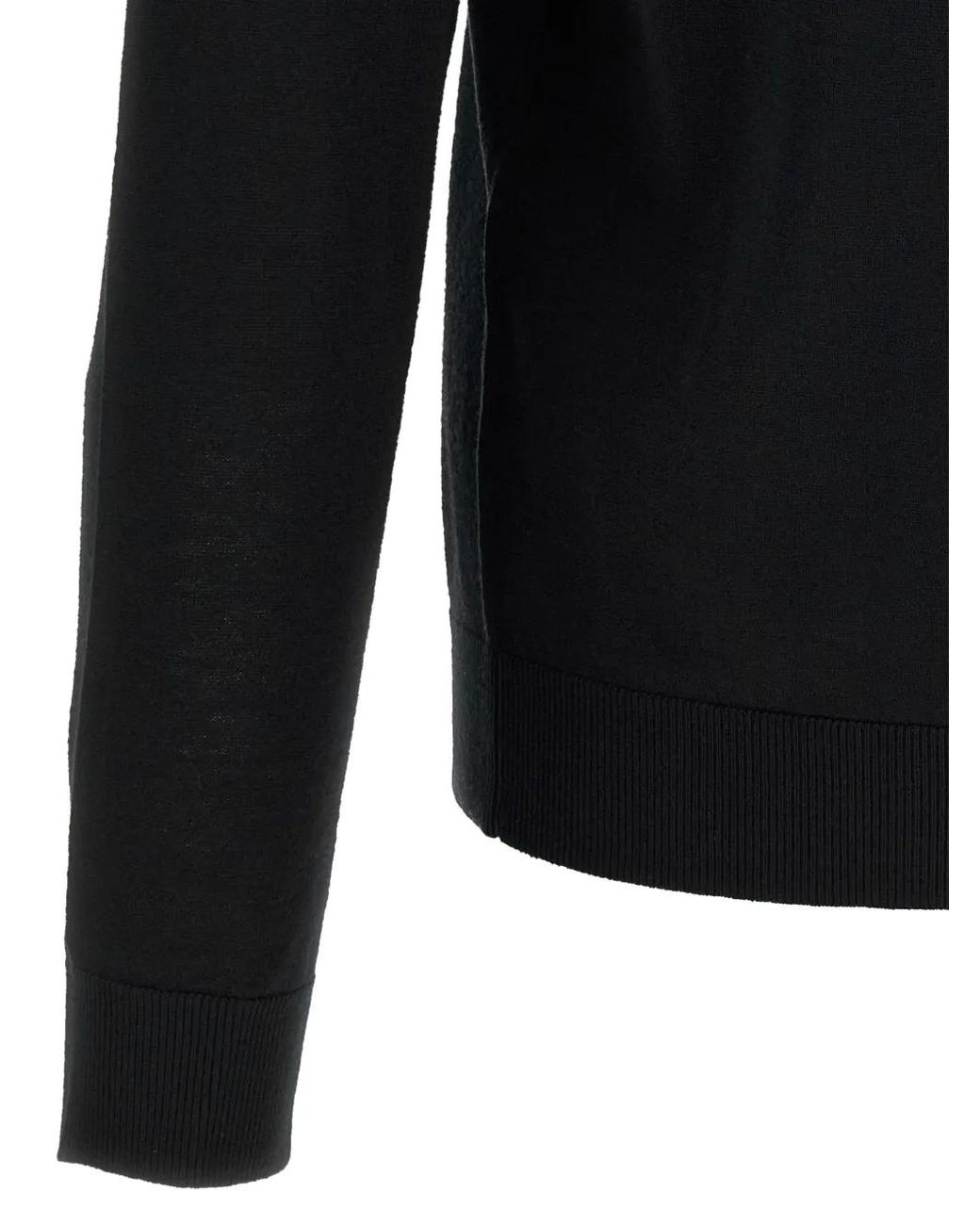 Lazare Studio Black Long-Sleeve Polo Shirt for men