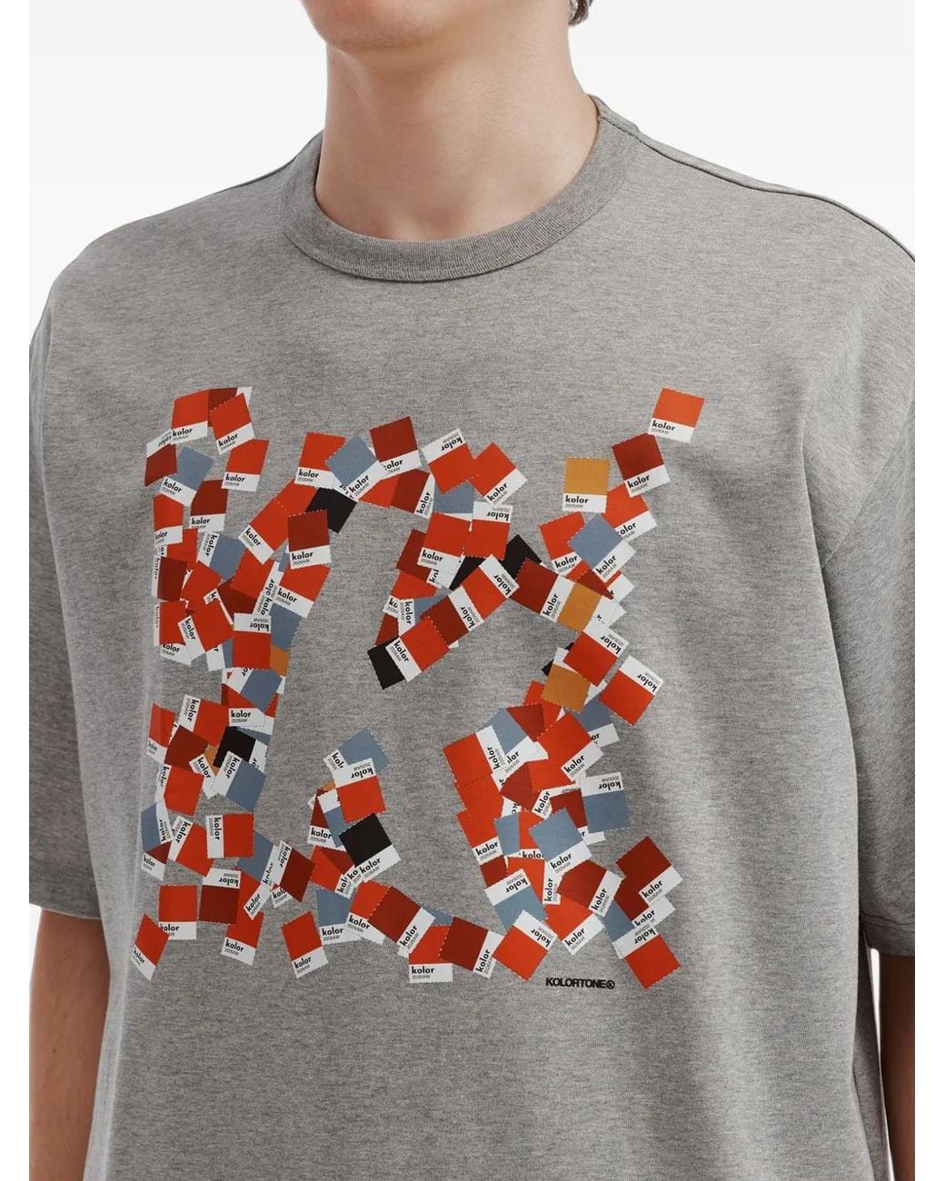 Kolor Gray Graphic-Print T-Shirt for men