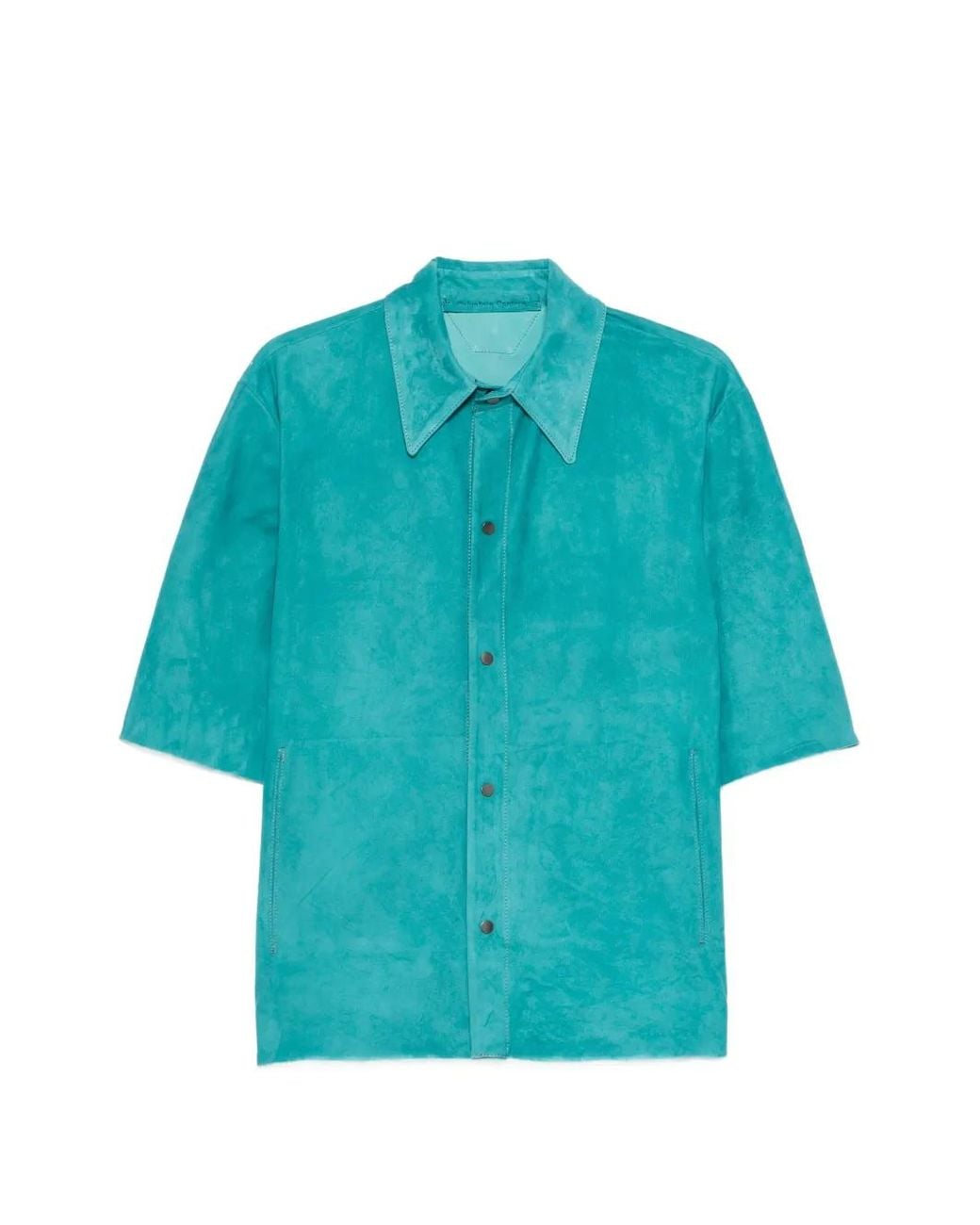 Salvatore Santoro Blue Button-Up Short-Sleeve Overshirt for men