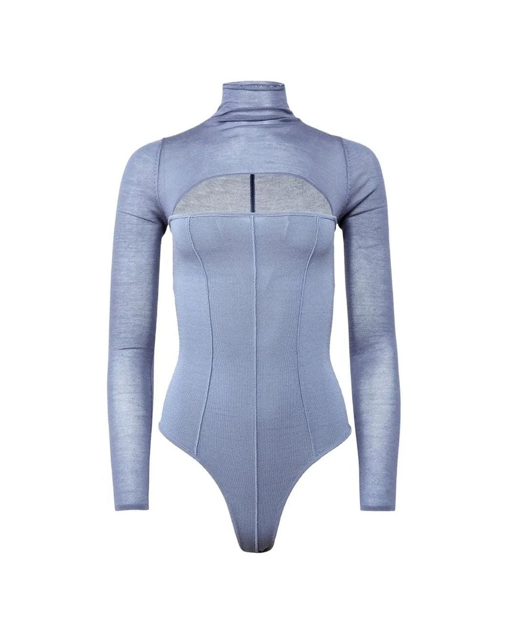 Fleur du Mal Blue Kate Cut-Out Bodysuit