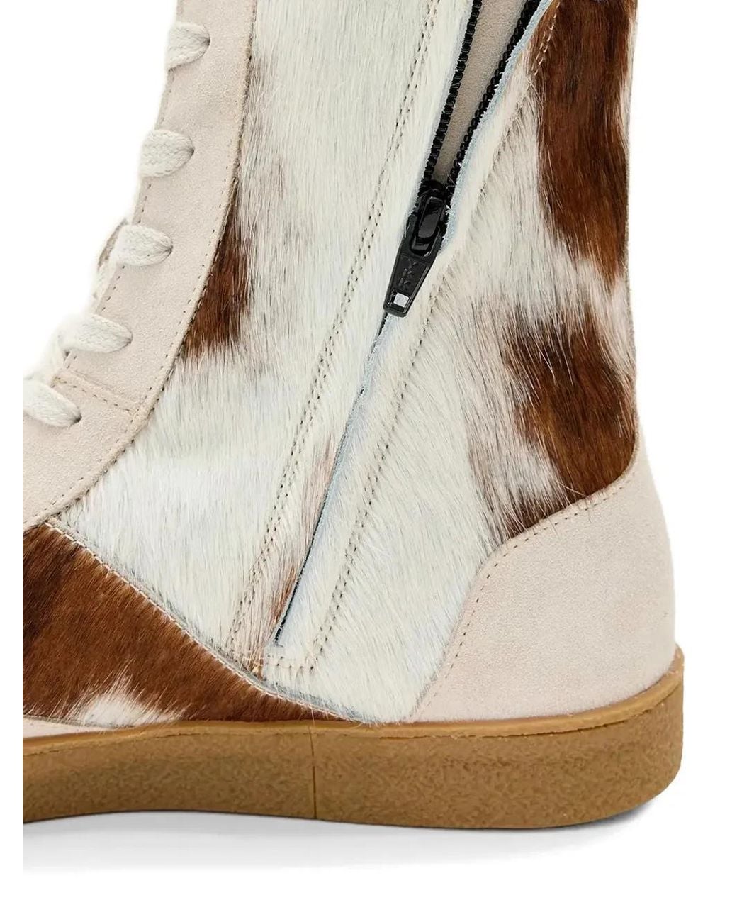 AllSaints Brown Louise Cow-Print Sneakers