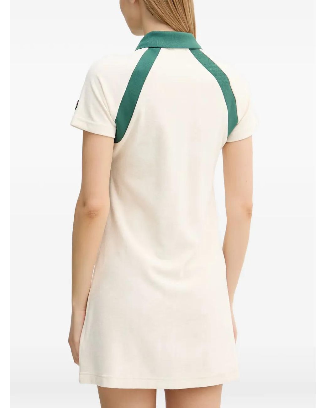 Fila White Belfiore Zip-Up Polo-Collar Mini Dress