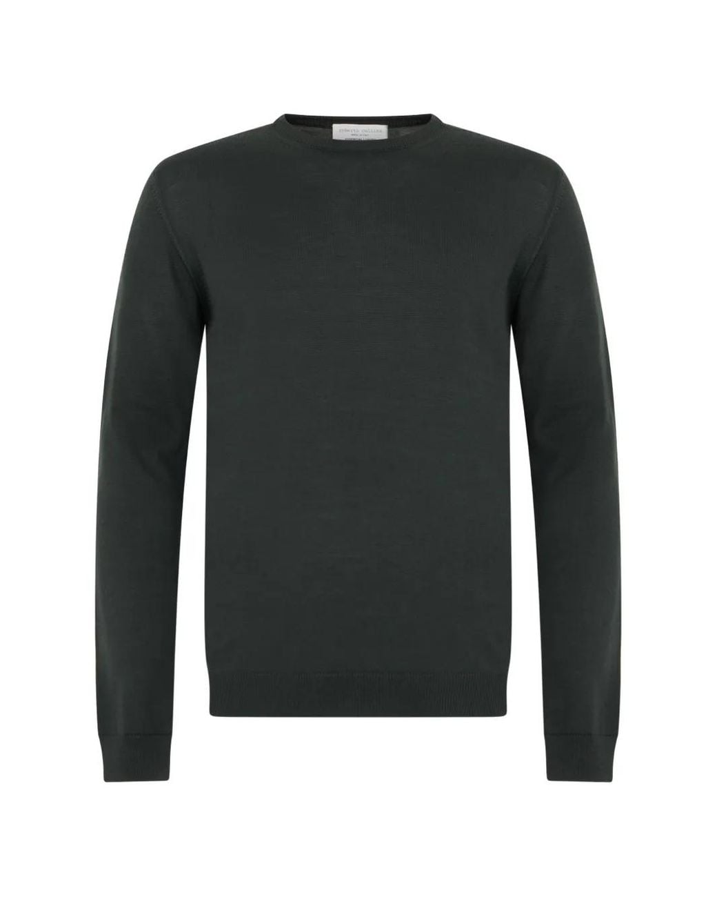 Roberto Collina Black Crew-Neck Long-Sleeve Sweater for men