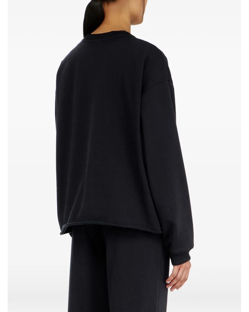 DIESEL Black Peached Raw-Hem Cotton Sweatshirt