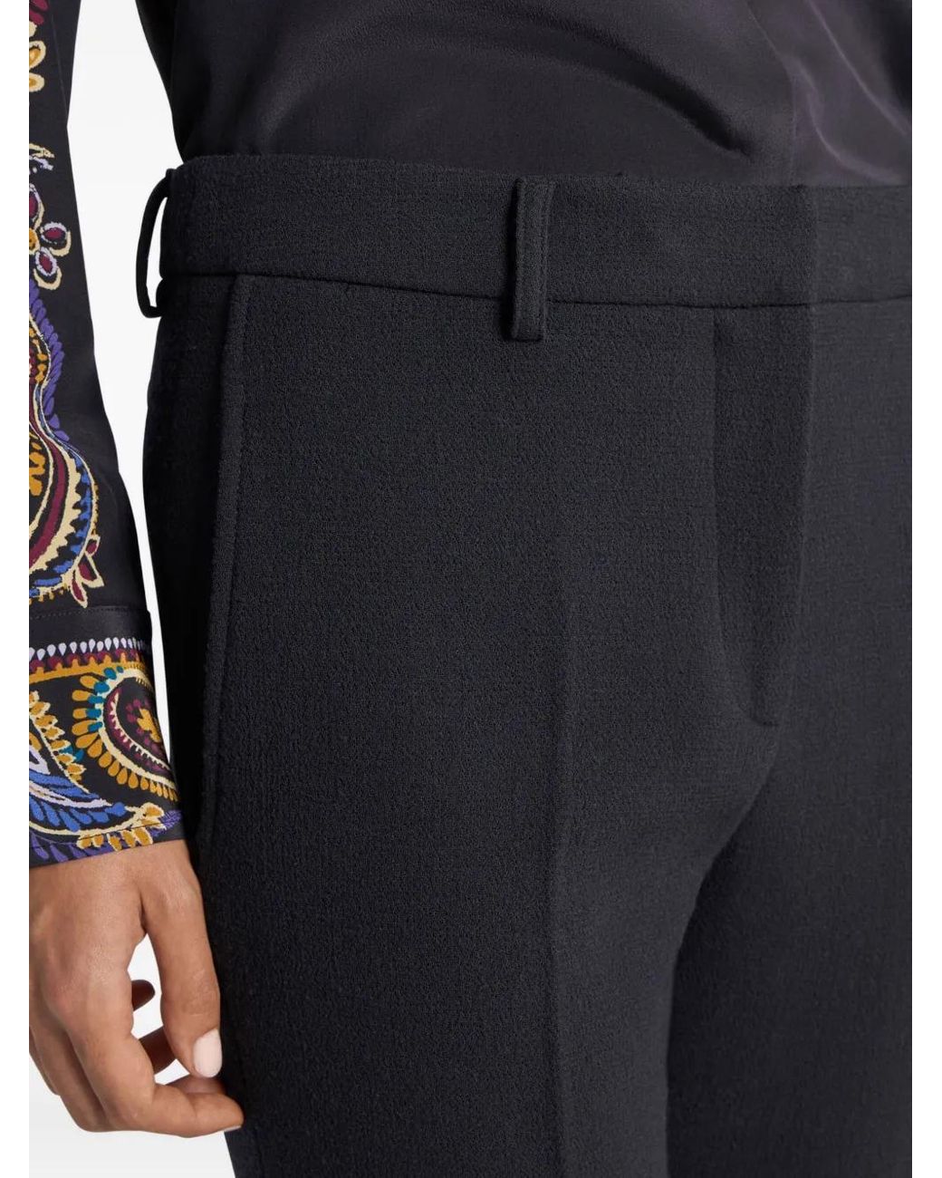 Etro Blue Tailored Bootcut Wool Trousers