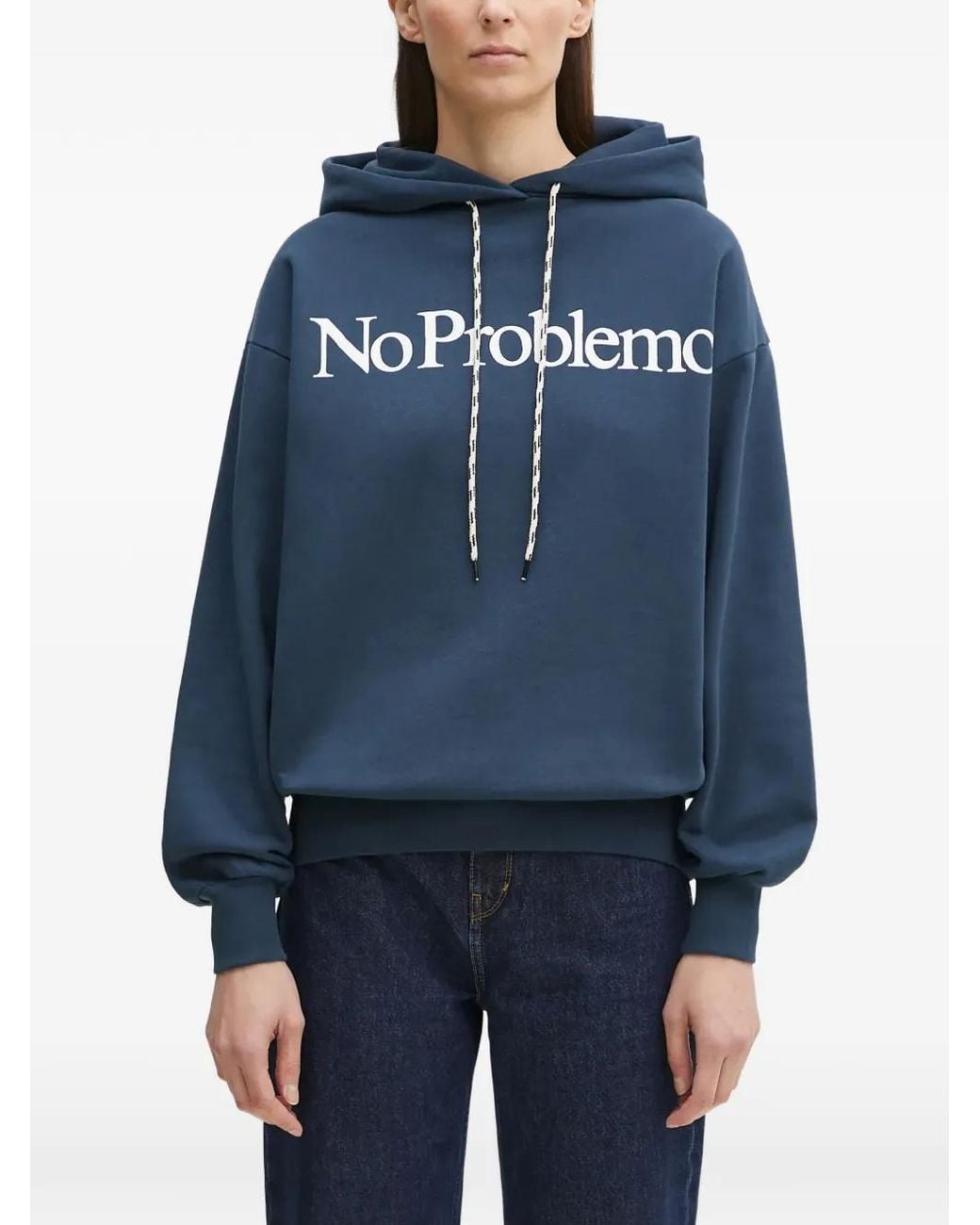 Aries Blue Graphic-Print Hoodie