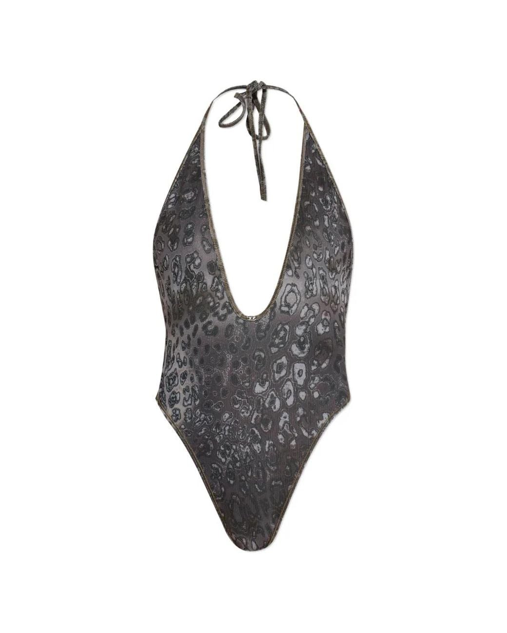 DIESEL Gray Audrey-Utlt Animal-Print Swimsuit