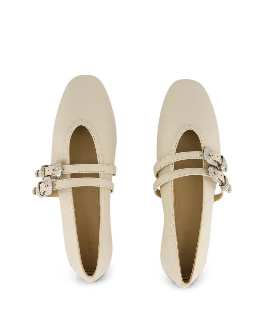 Le Monde Beryl White Ballerines Claudia En Cuir