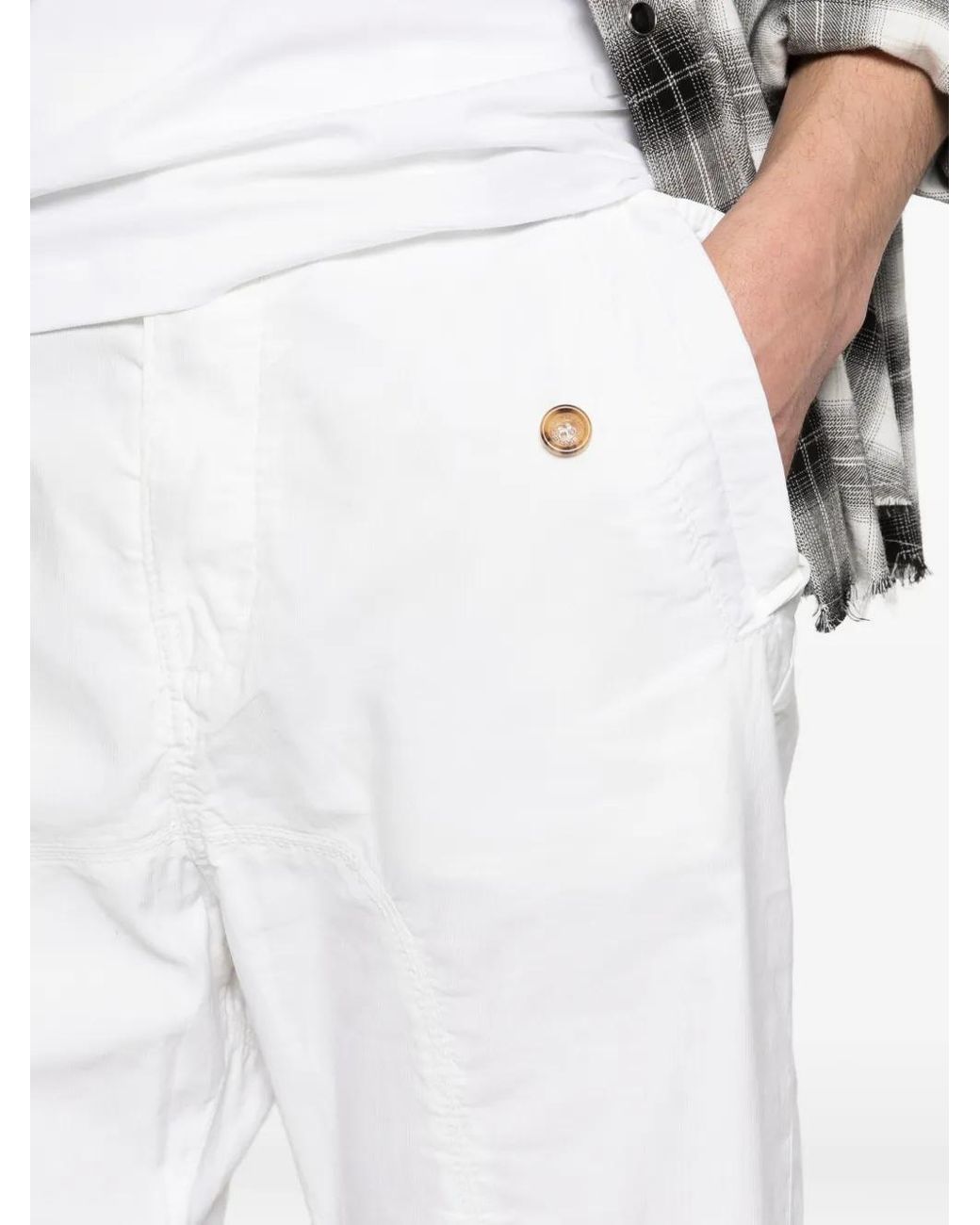 DSquared² White Button-Fastening Shorts for men