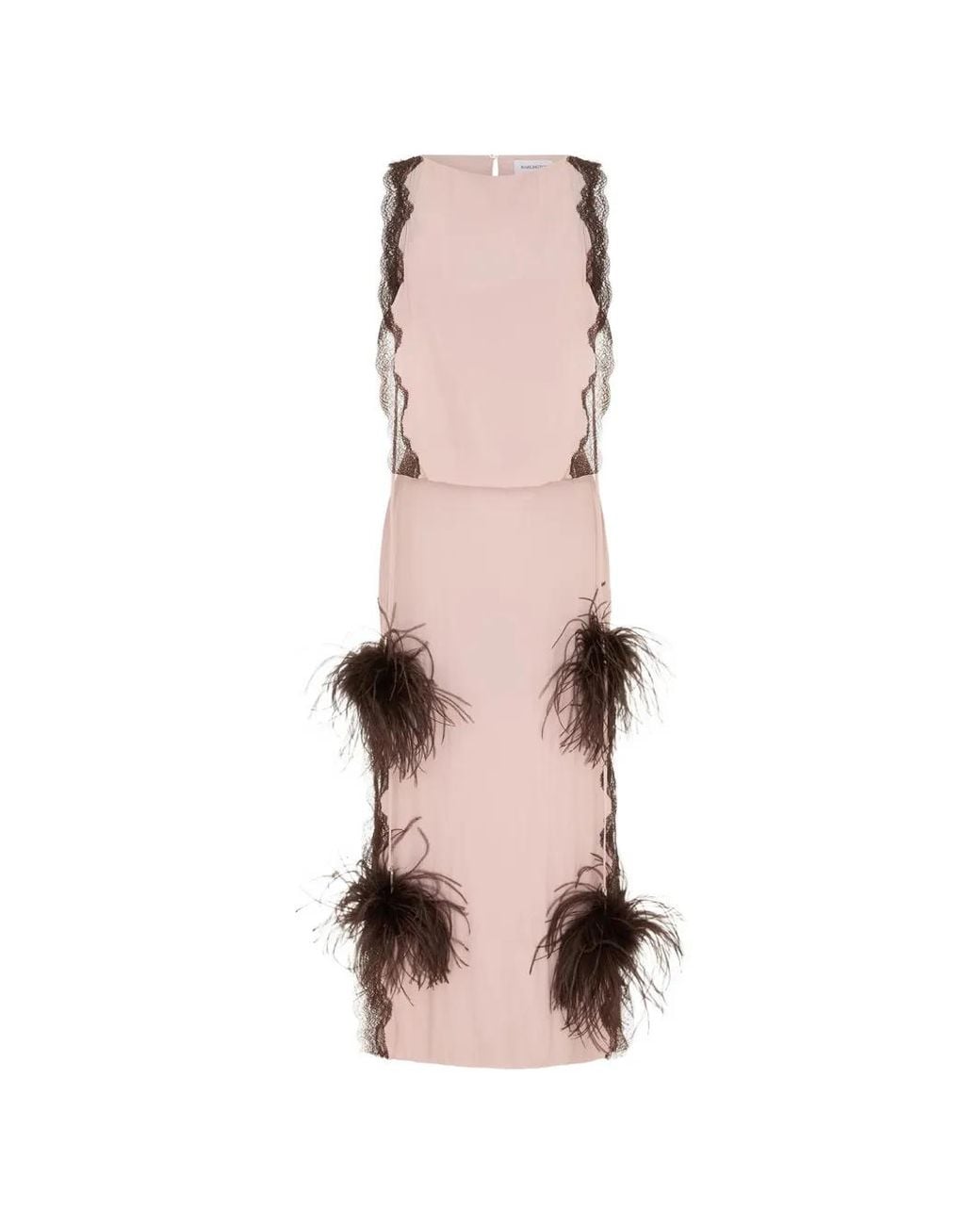 16Arlington Pink Romina Feather-Trim Midi Dress