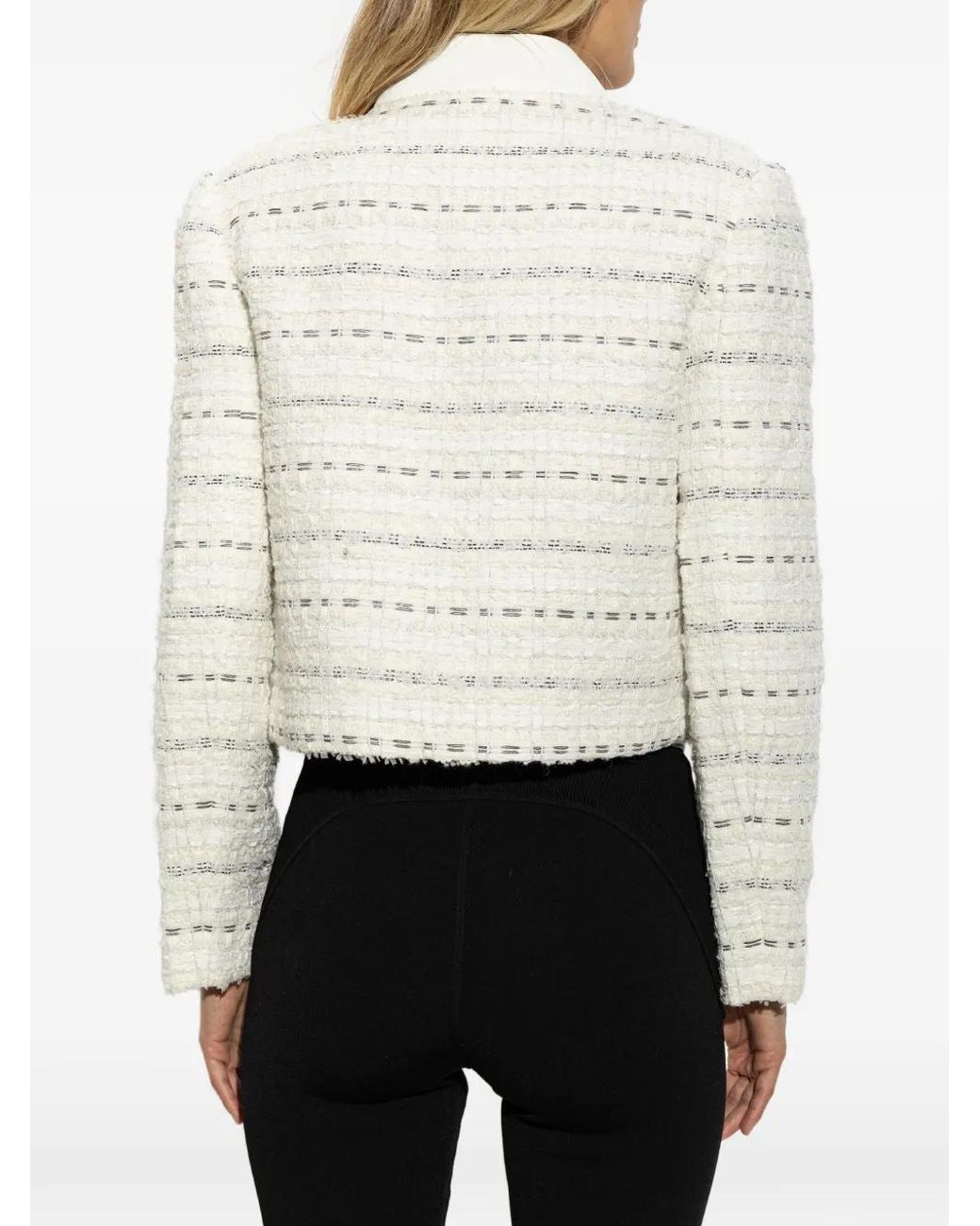 Self-Portrait White Boucle Boxy Jacket