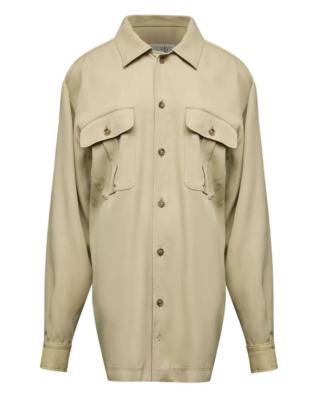 MM6 by Maison Margiela Natural Button-Up Shirt Dress