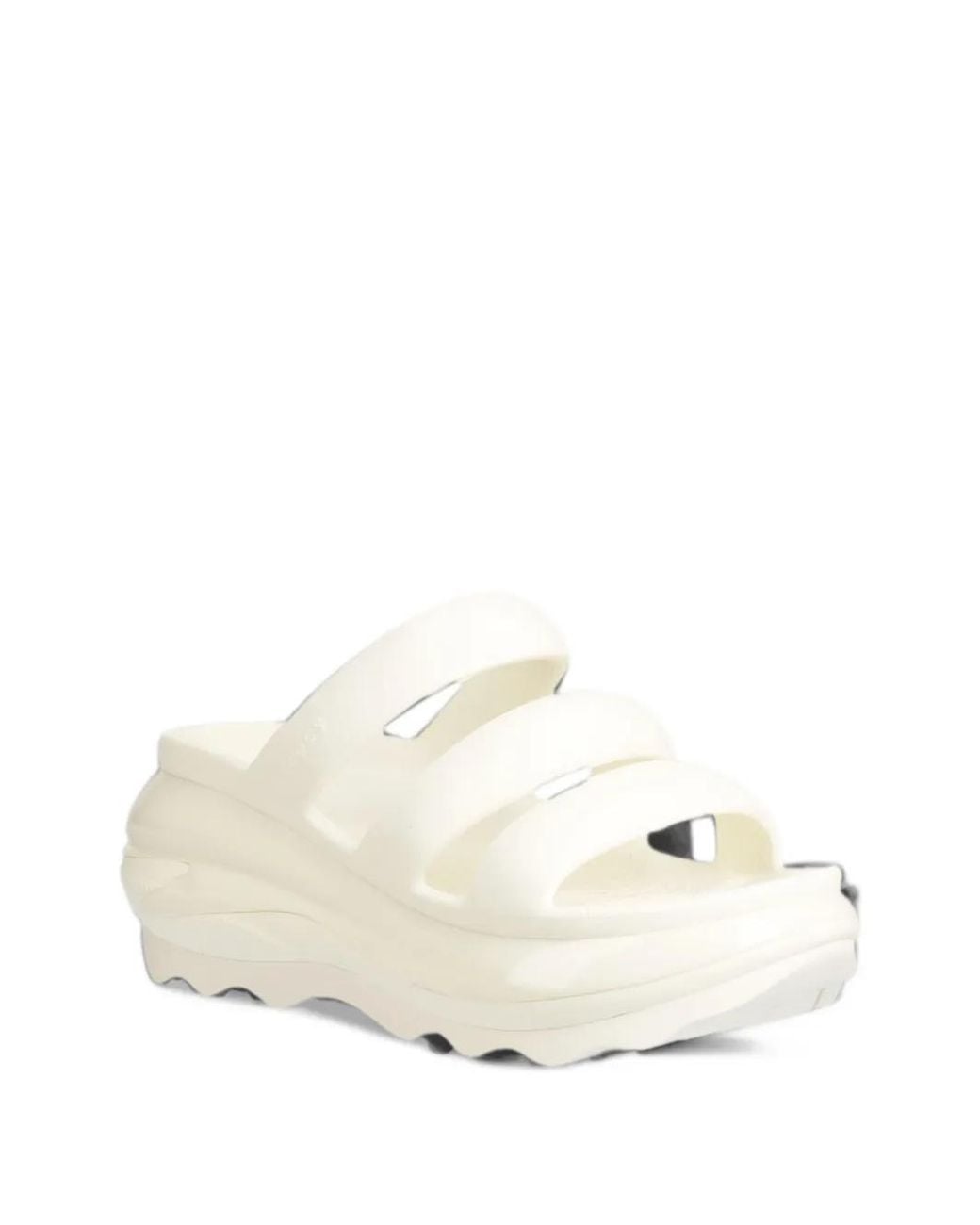 CROCSTM White Mega Crush Triple-Strap Platform Sandals