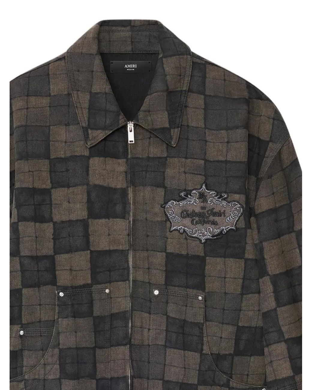 Amiri Black Chateau Crest Denim Jacket for men