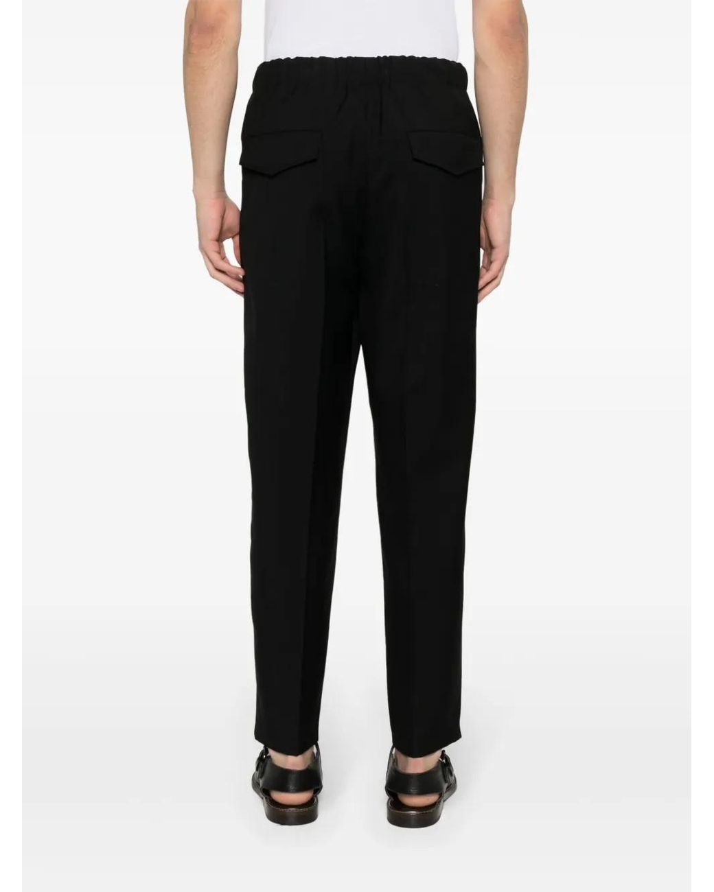 Jil Sander Black Elasticated-Waist Trousers for men