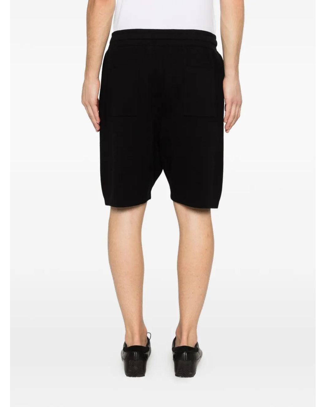 Scaglione Black Drawstring Shorts for men