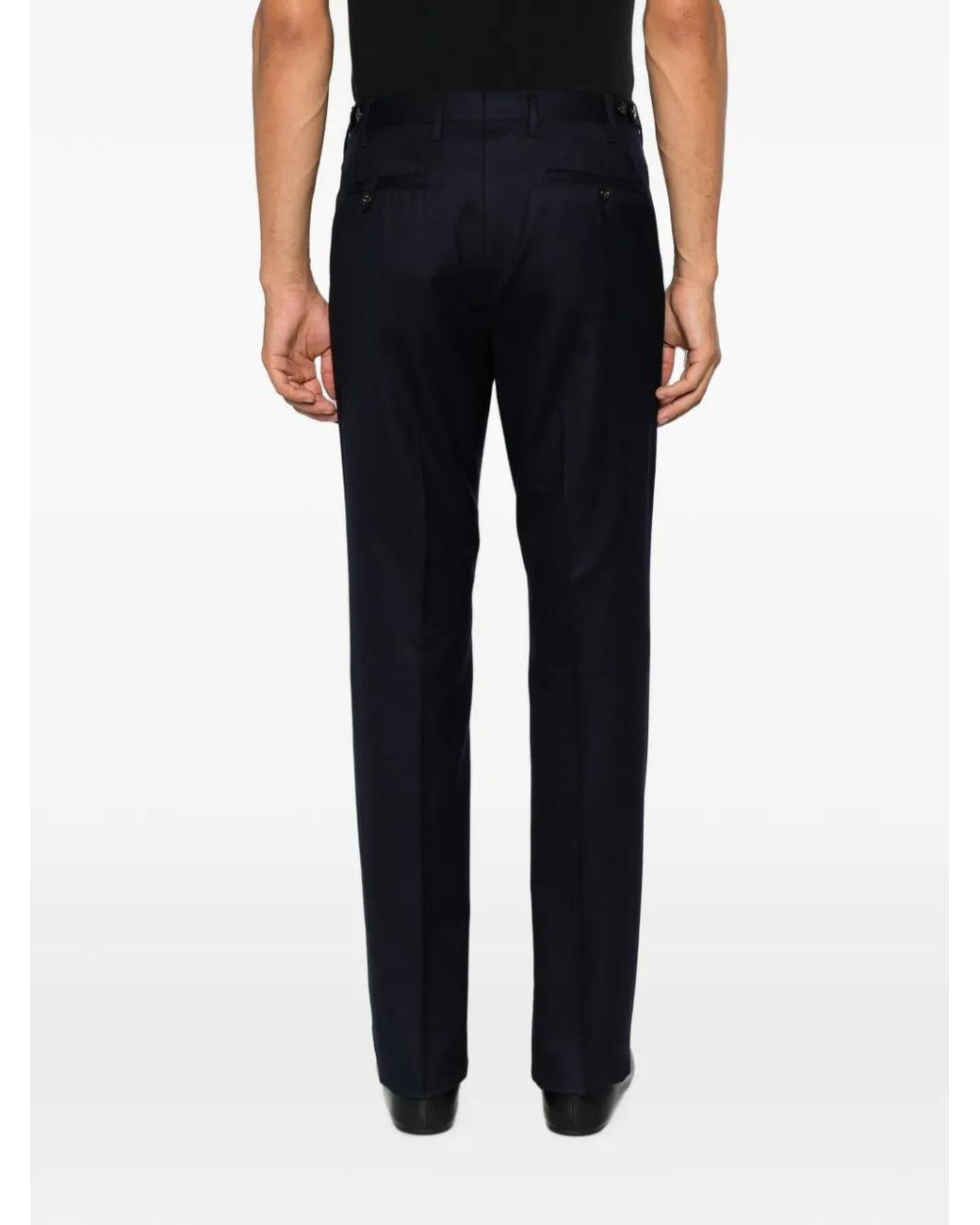 Corneliani Blue Pressed-Crease Tailored Trousers for men