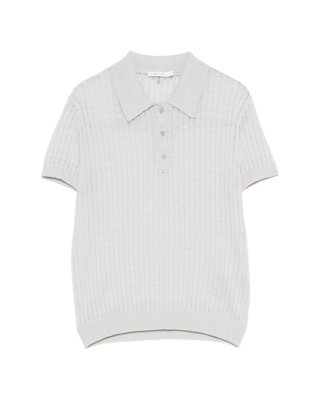Patrizia Pepe White Buttoned Knitted Polo Shirt