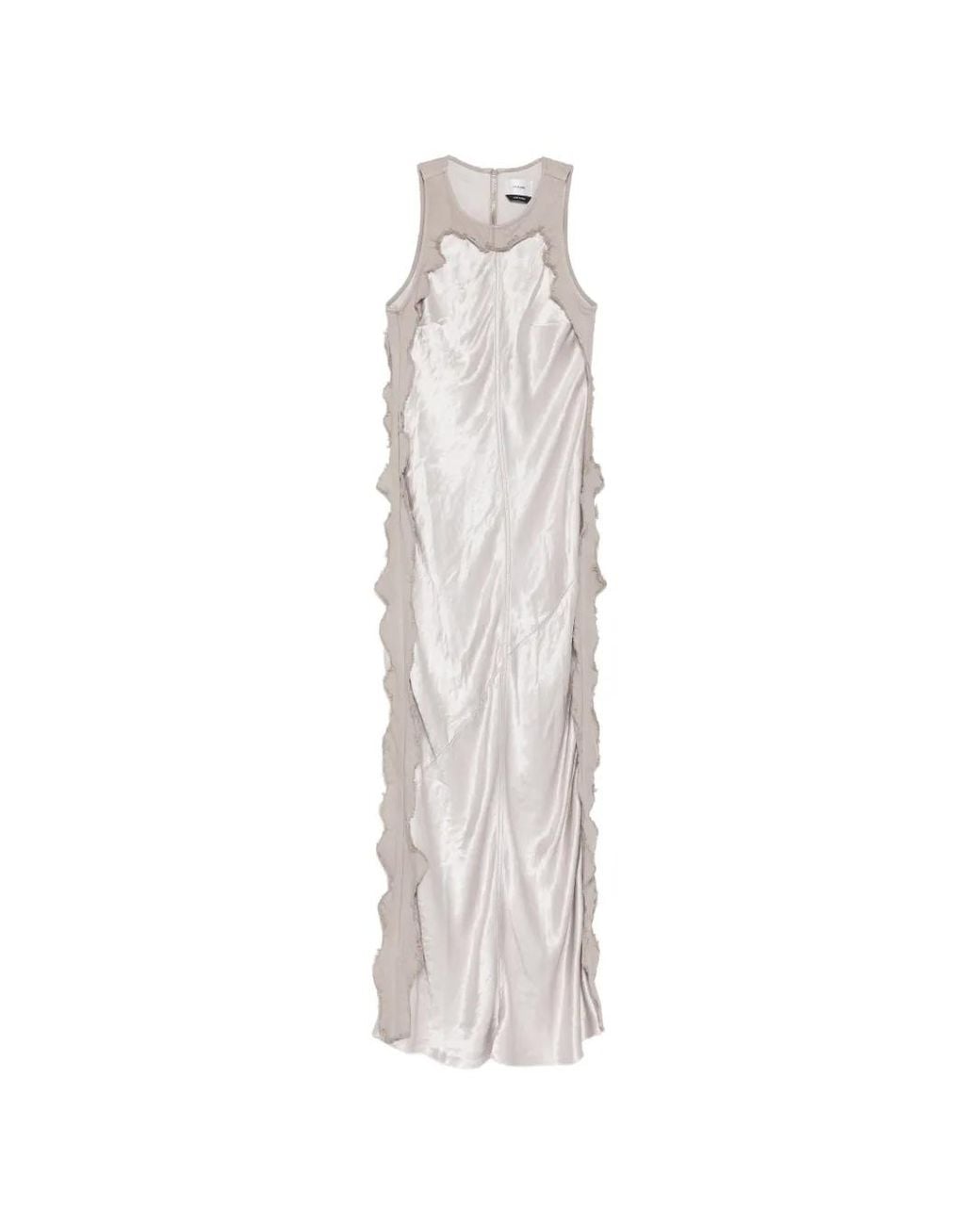 Haikure White Toto Frayed-Edge Dress