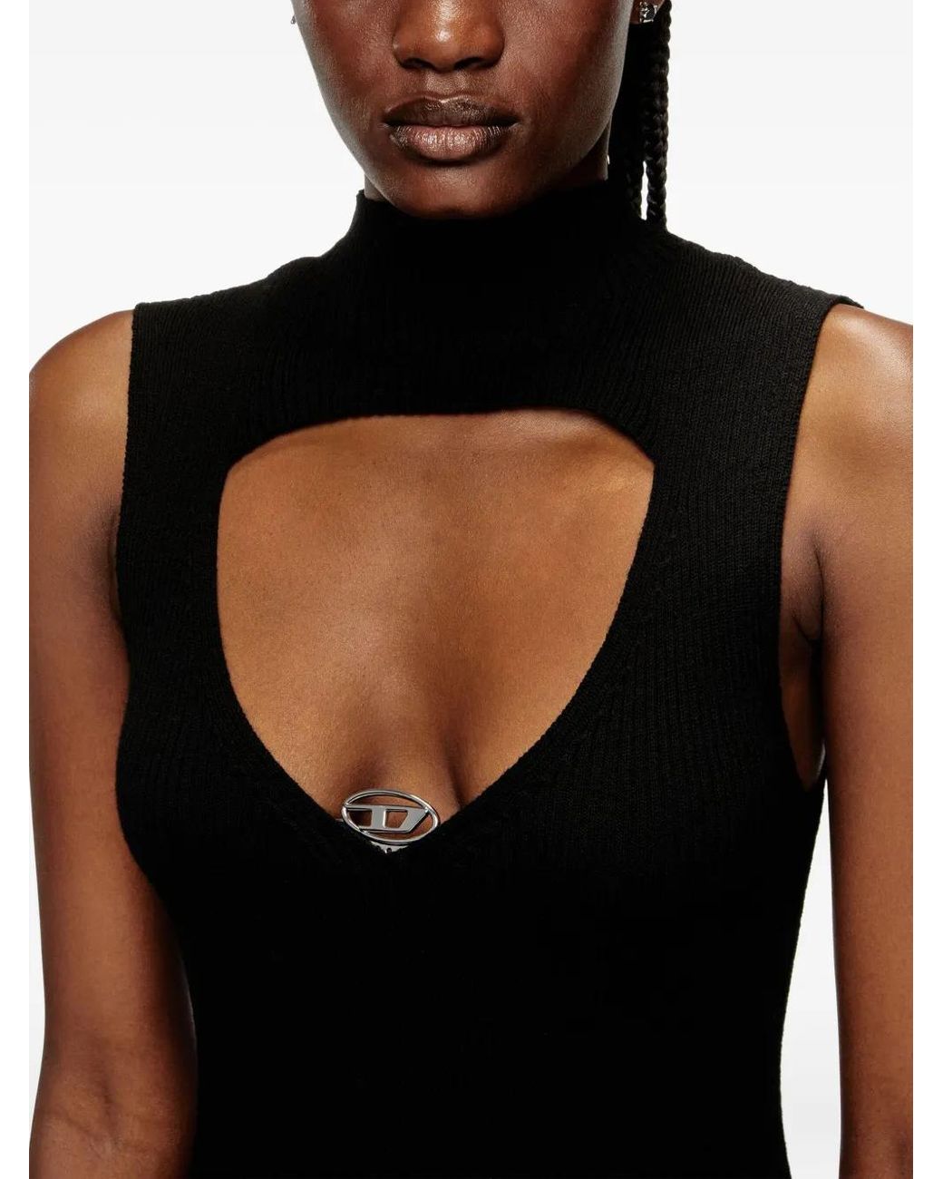 DIESEL Black Oloni Wool Short Dress