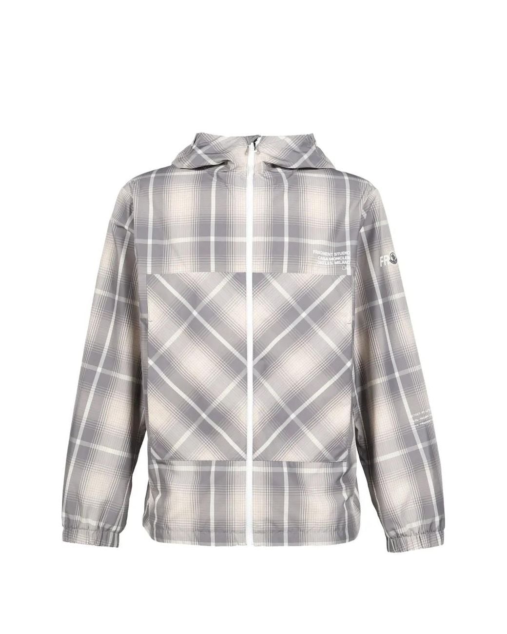 Moncler White X Fragment Jitsuyō Hooded Windbreaker Jacket for men