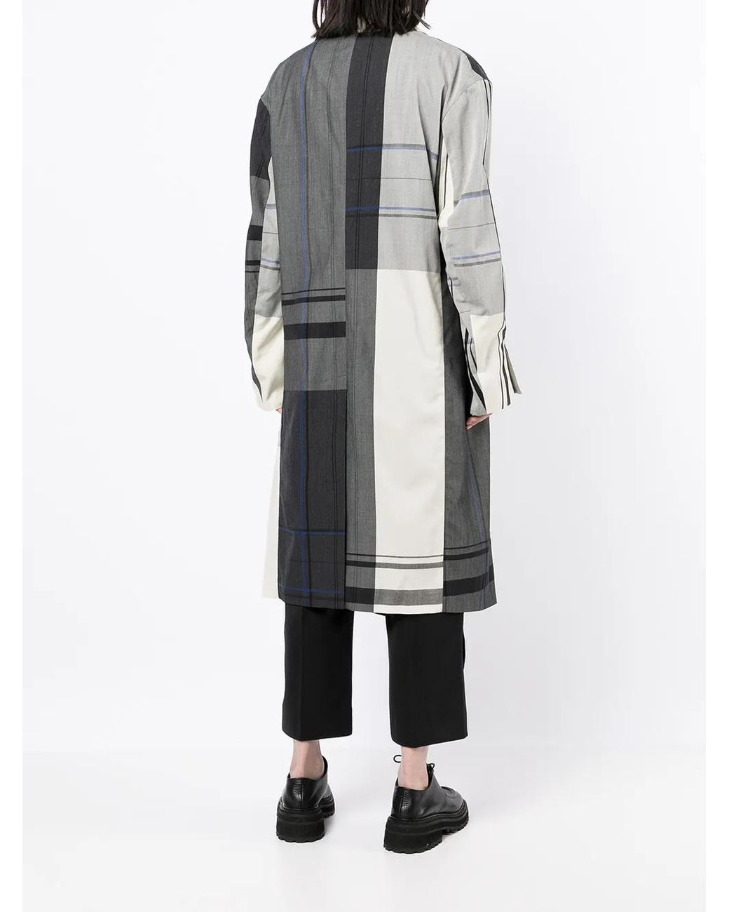 Y's Yohji Yamamoto Multicolor Check Single-Breasted Coat