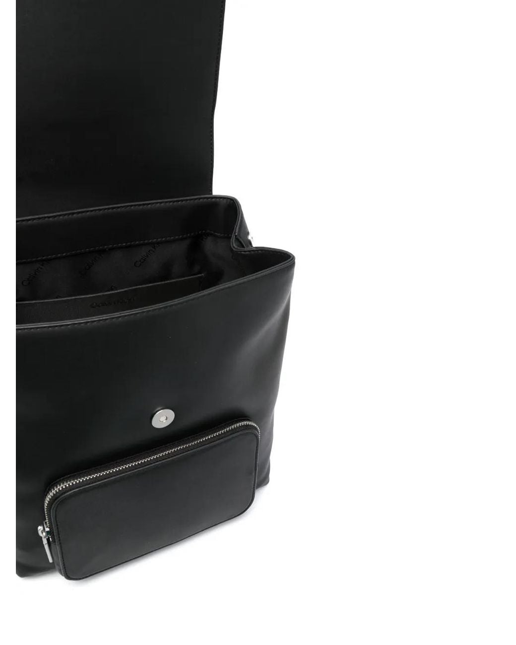 Calvin Klein Black Must Logo-Plaque Backpack