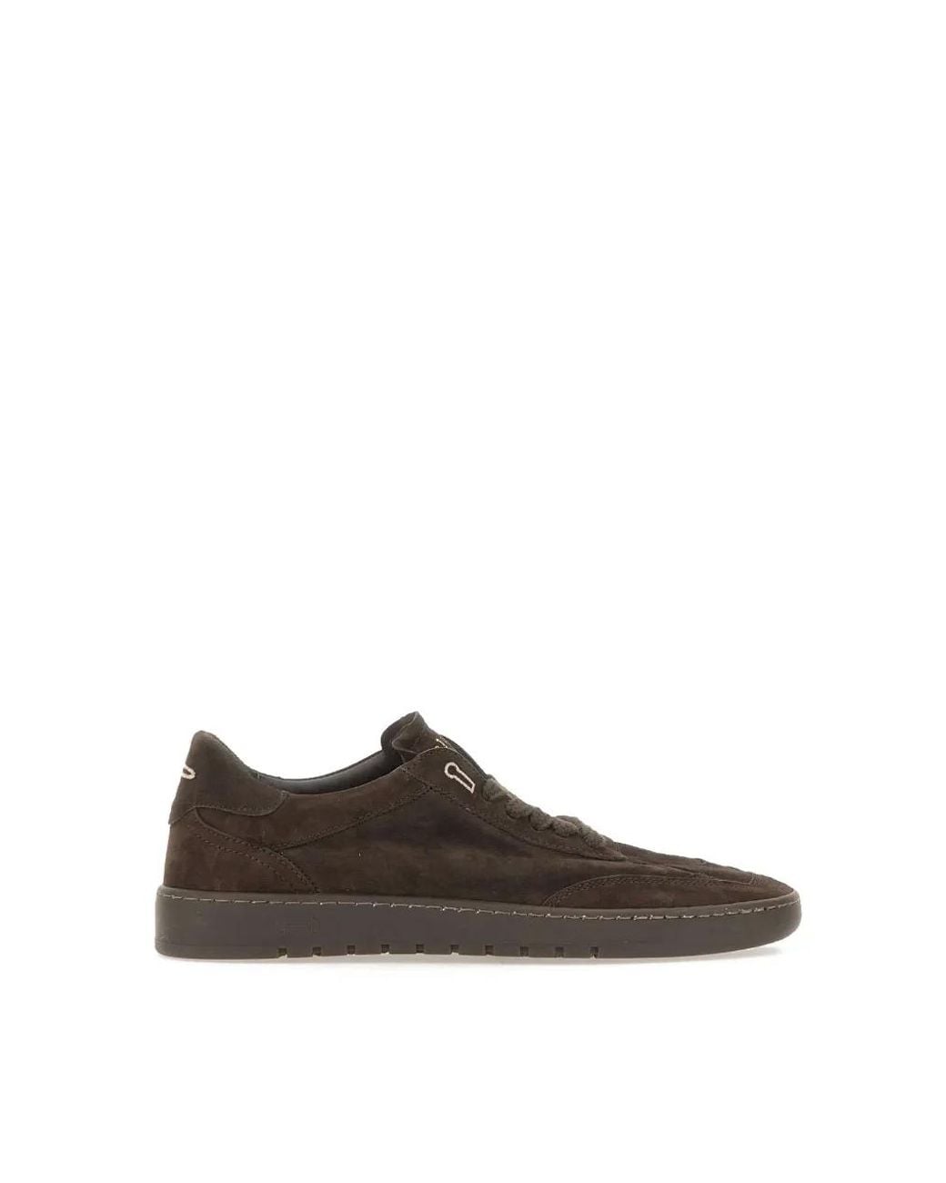 PIUMESTUDIO Brown Suede Lace-Up Sneakers for men