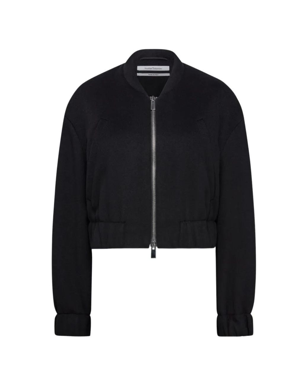 Another Tomorrow Cropped Bomberjack in het Black