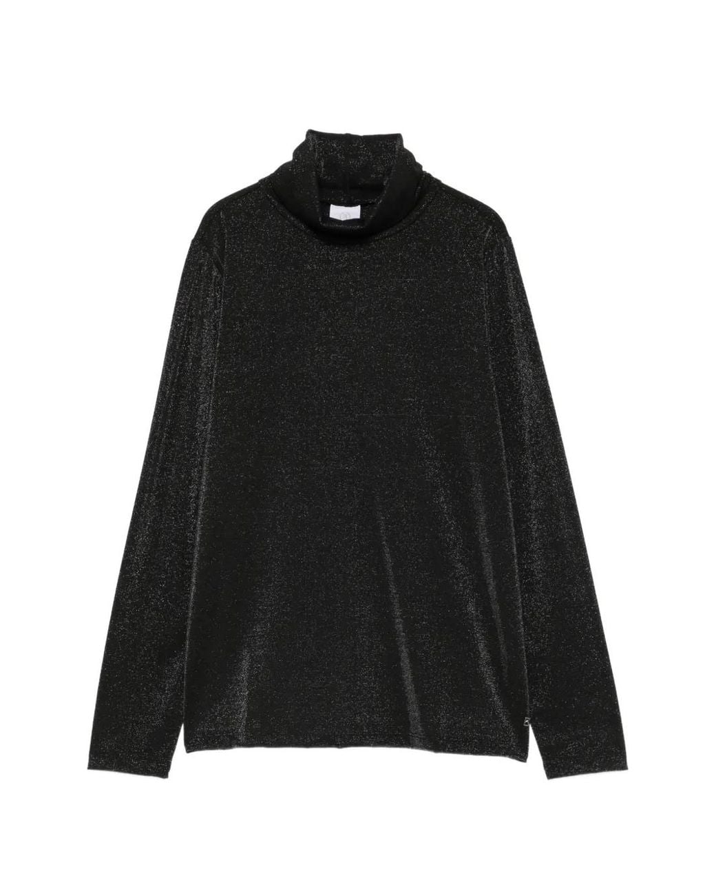 Bogner Black Silva Glitter-Effect Roll-Neck Top