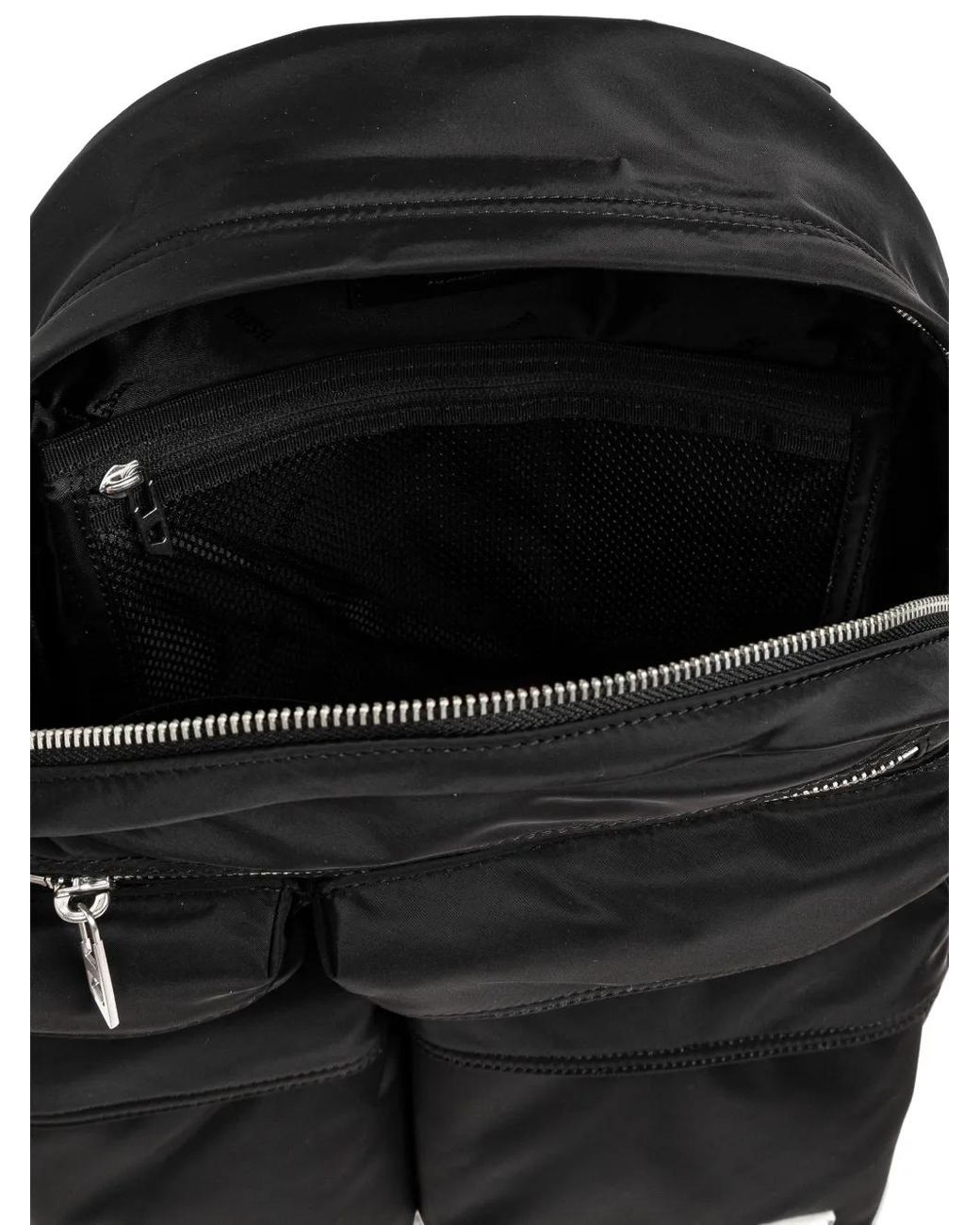 DIESEL Black Multiple Pockets Logo Backpack