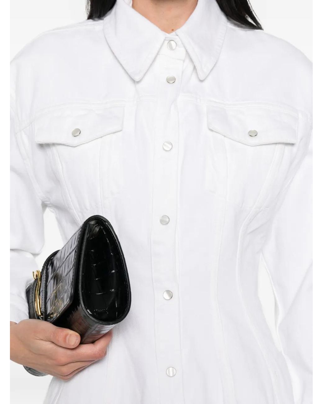 Wardrobe NYC White Denim Contour Jacket