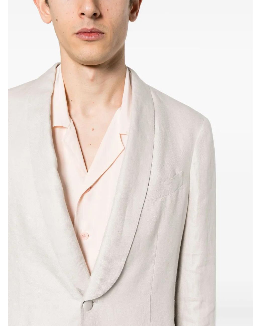 Boglioli White Single-Breasted Linen Suit for men