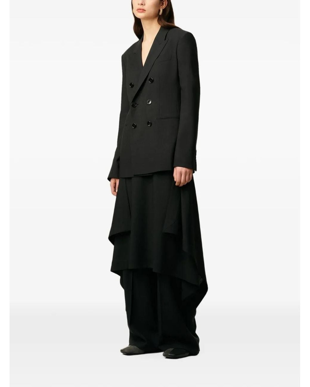 AMI Black Double-Breasted Wool Blazer