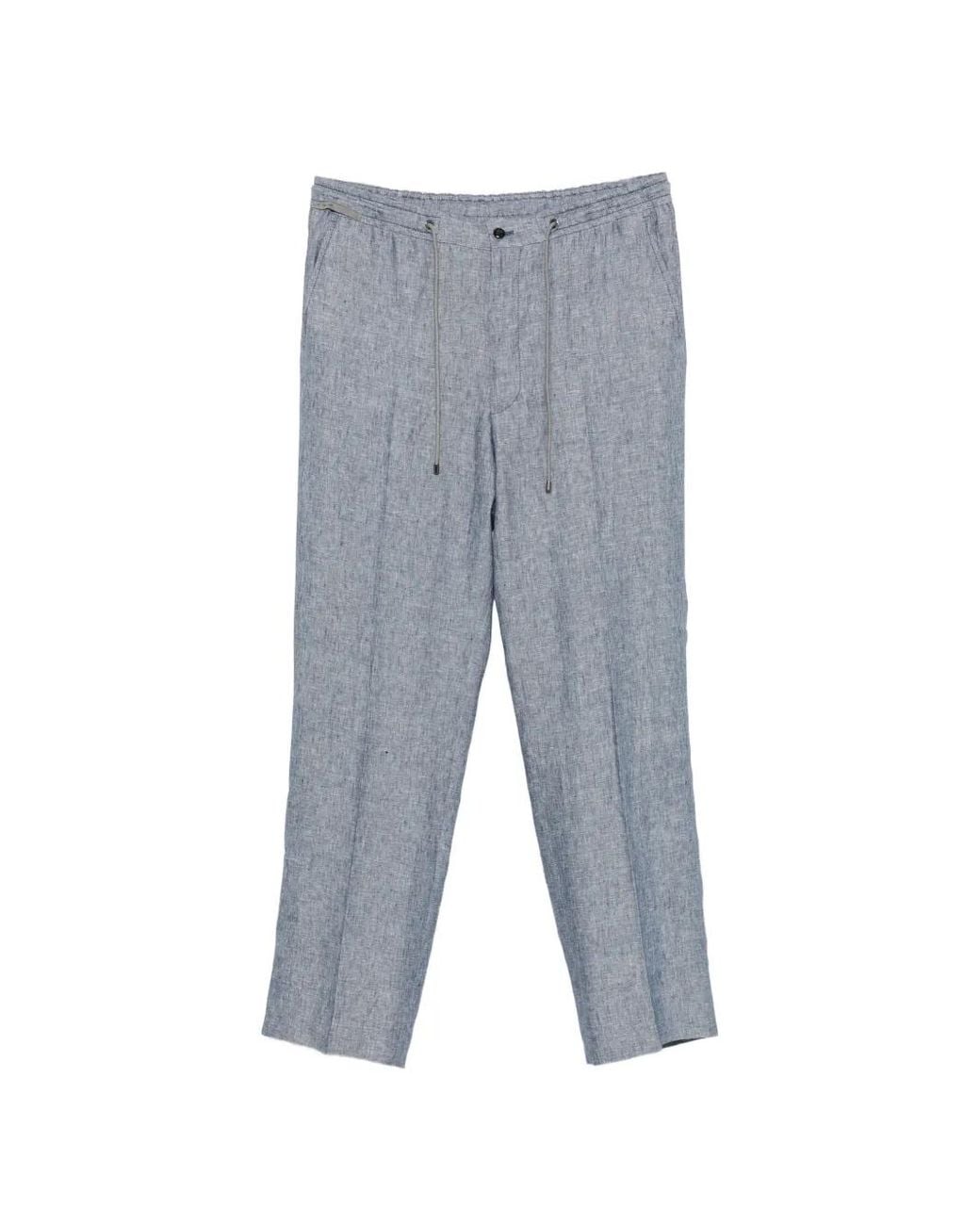 Corneliani Gray Pantalon Droit À Lien De Resserrage for men