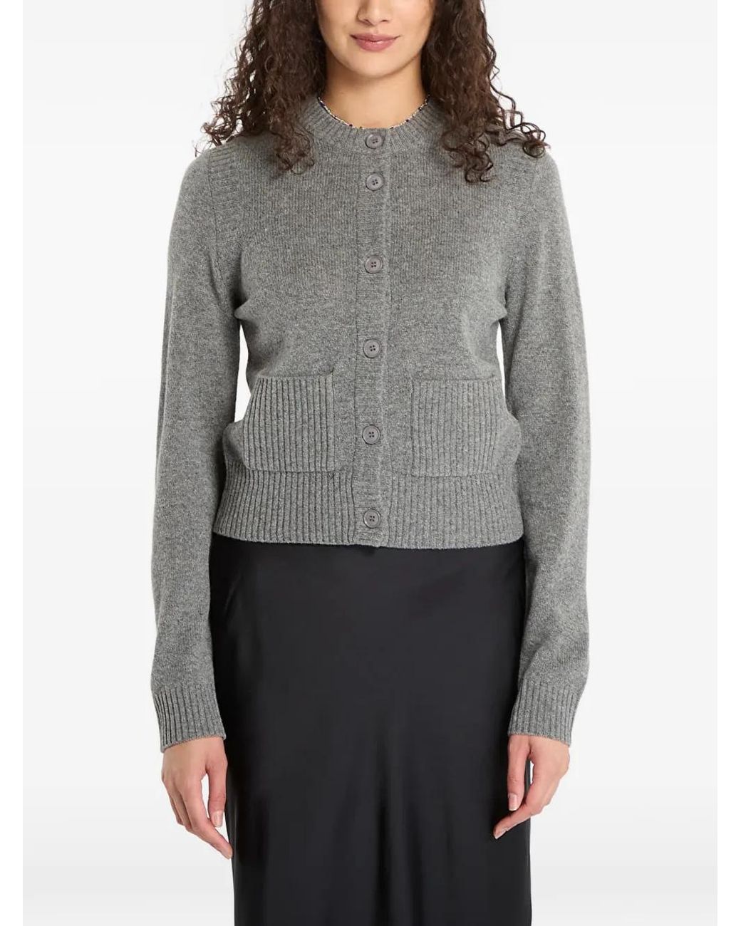 Samsøe & Samsøe Gray Patch-Pocket Cardigan