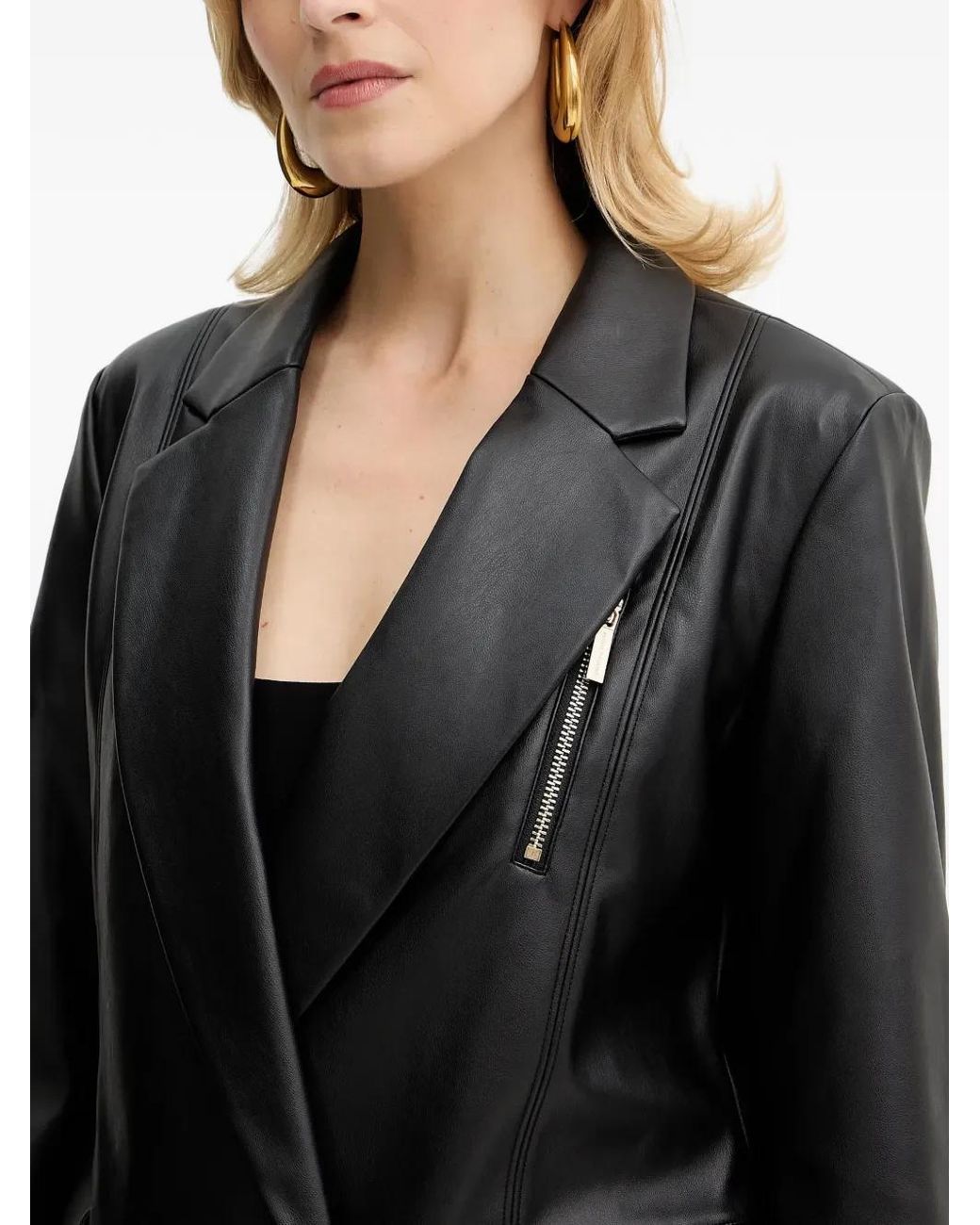 ARMANI EXCHANGE Black Zip Detail Double-Breasted Jacket