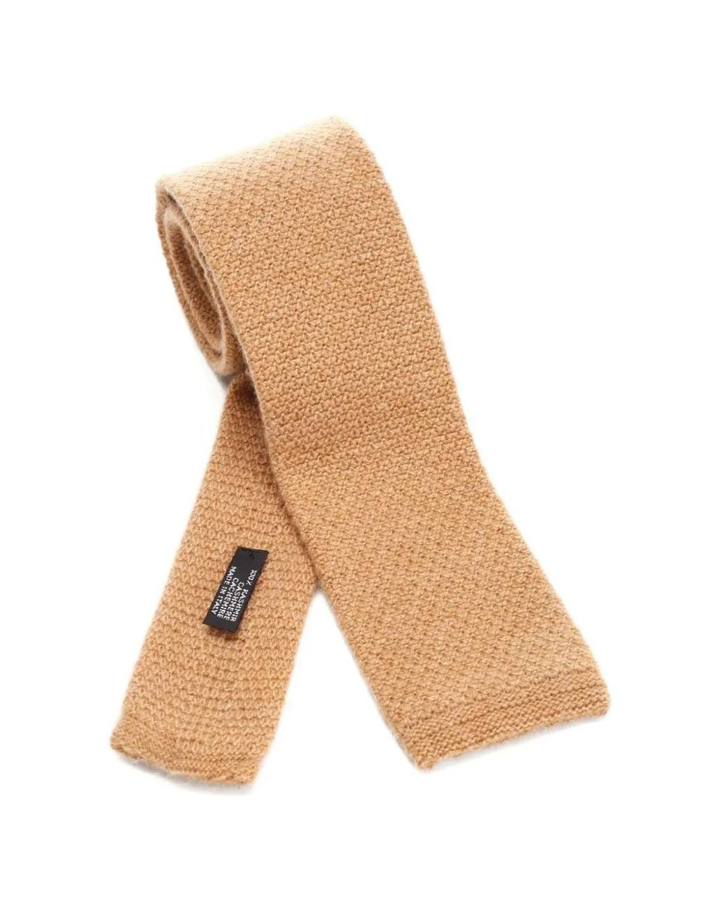 Al Duca D'aosta White Knitted Cashmere Tie for men