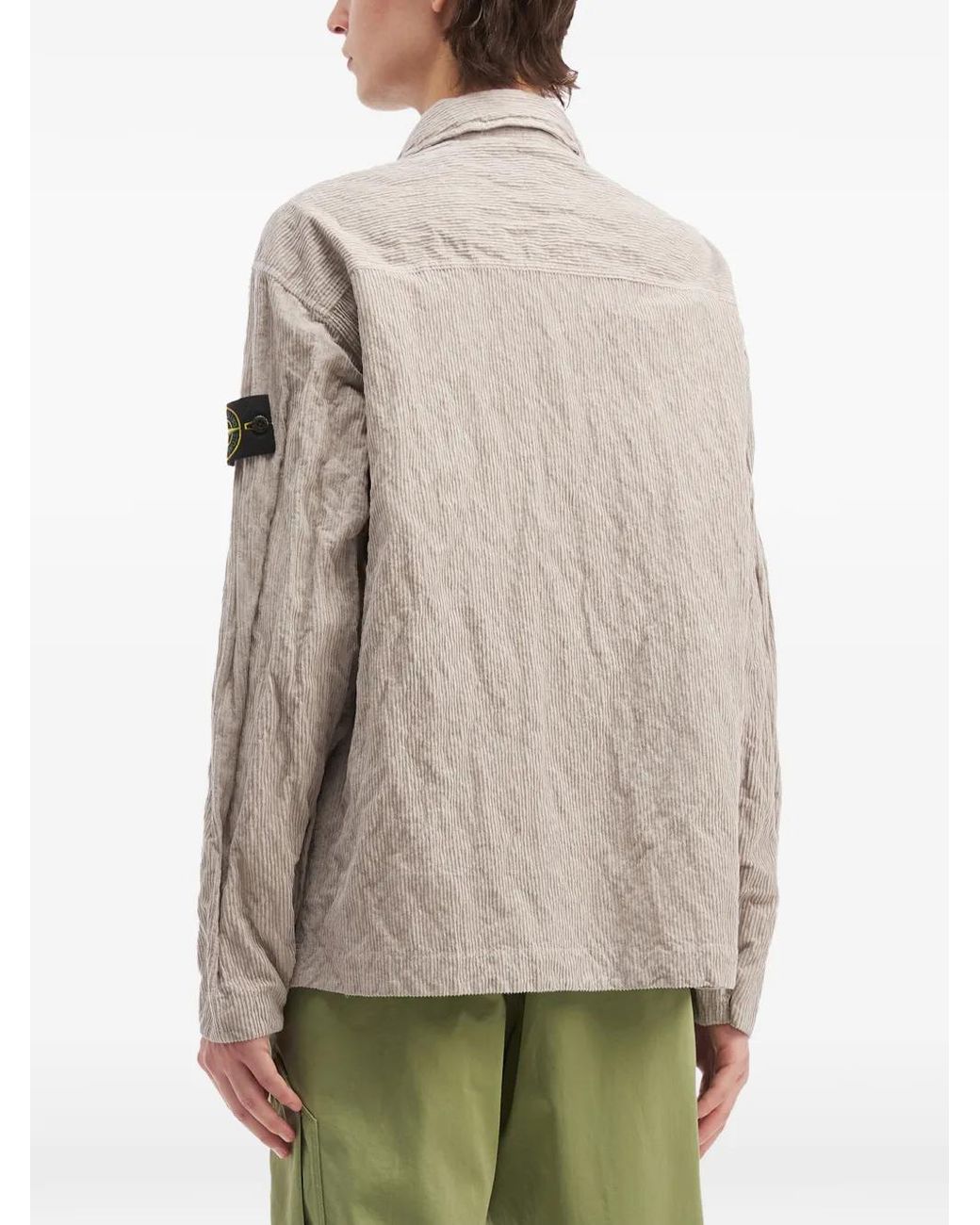 Stone Island Gray Pocket Textured Jacket for men