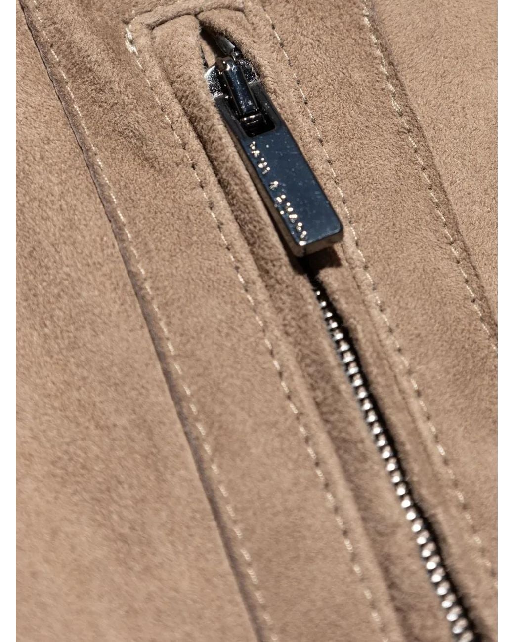 Paul & Shark Natural Suede Wool-Paneled Bomber Jacket for men