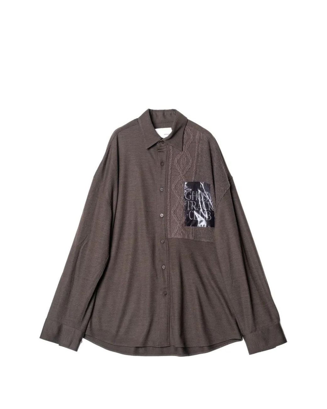 Yoshio Kubo Brown Chemise Ghost Track Club À Empiècements En Maille Torsadée for men