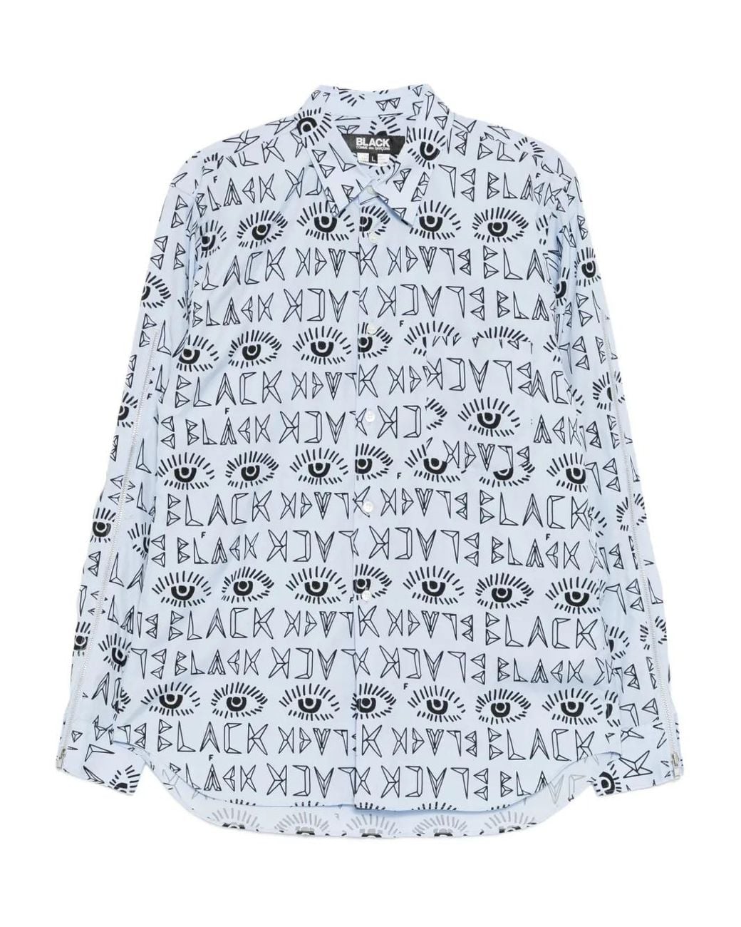 COMME DES GARÇON BLACK Blue Graphic-Print Shirt