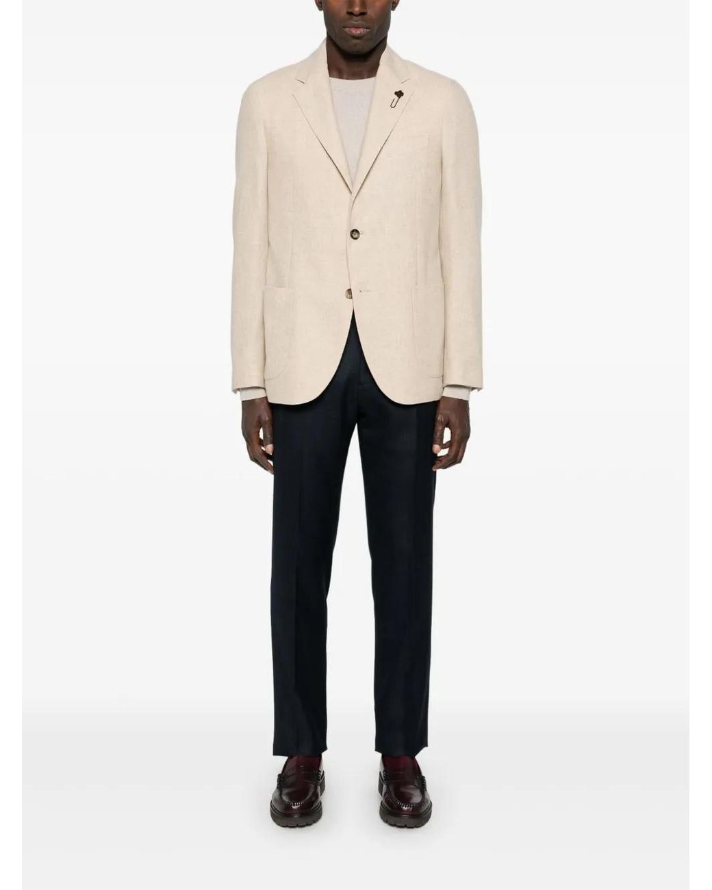 Lardini Natural Mélange-Effect Blazer for men