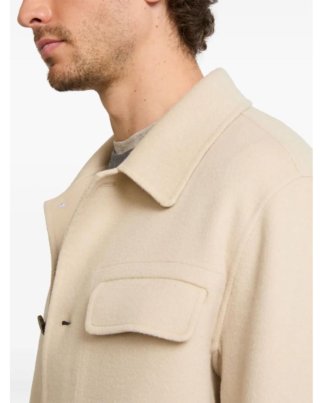 Yves Salomon Natural Wool-Cashmere Shirt Jacket for men
