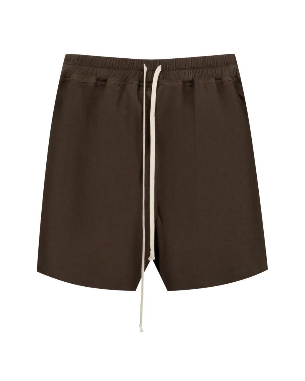 Rick Owens Brown Leather Shorts for men