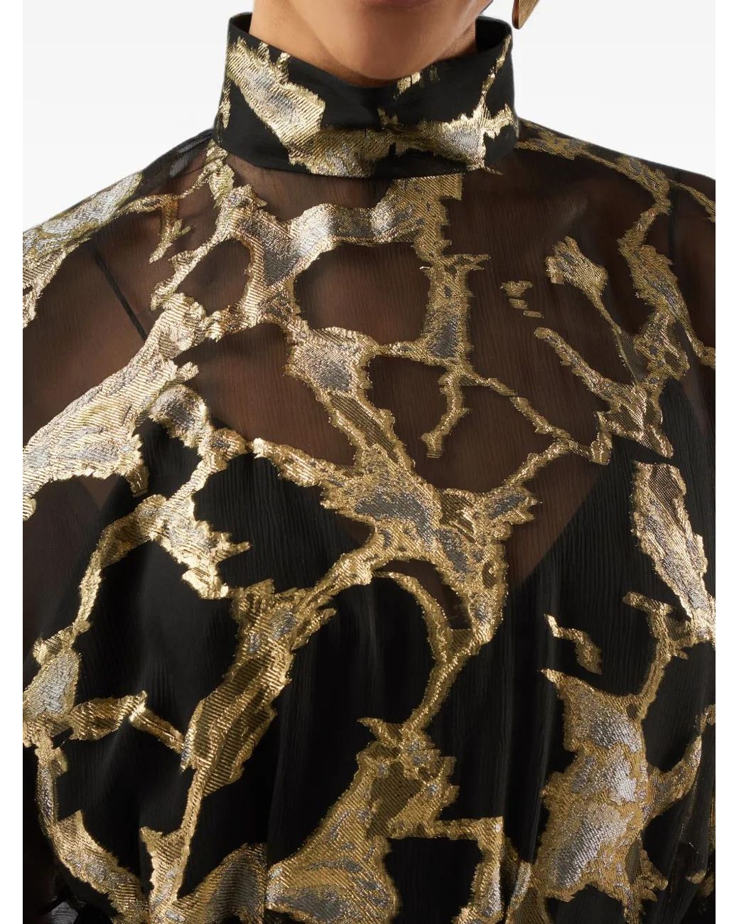 Taller Marmo Black Kintsugi Silk-Blend Maxi Dress