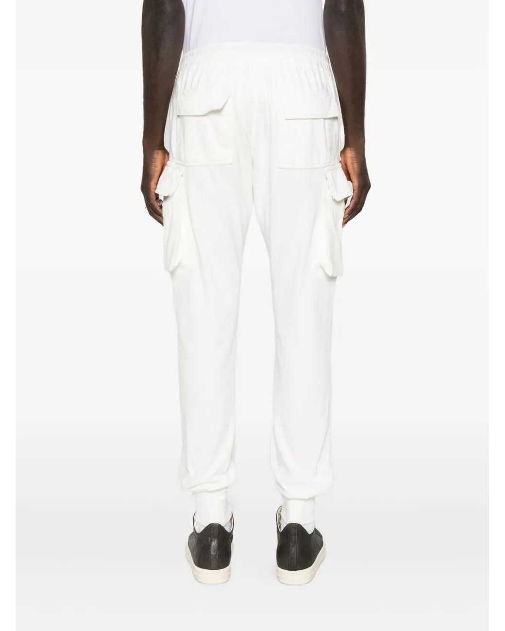 Rick Owens White Pantalon Cargo À Coupe Mastodon for men